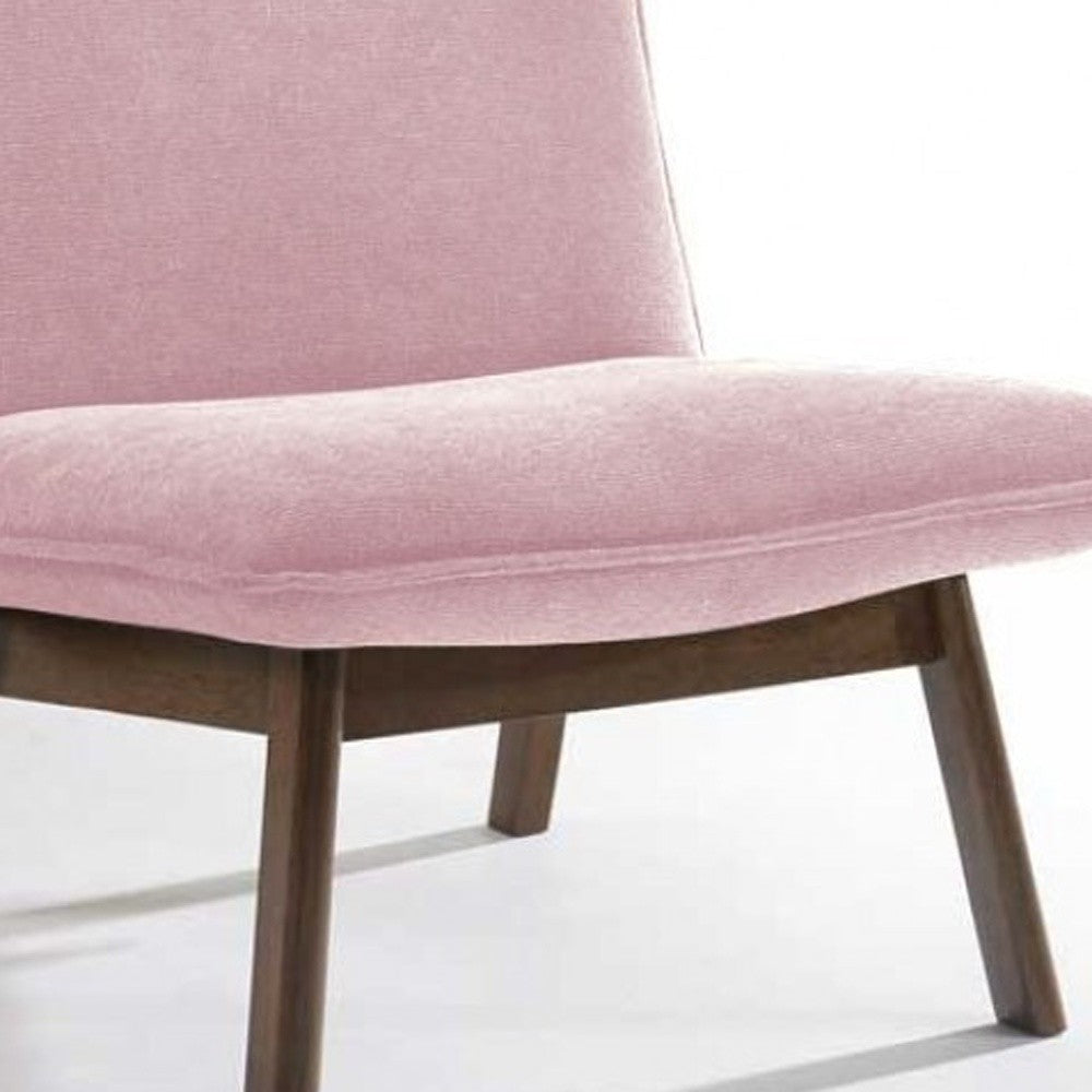HomeRoots 31" Low Profile Armless Accent Chair in Plush Pink Finish