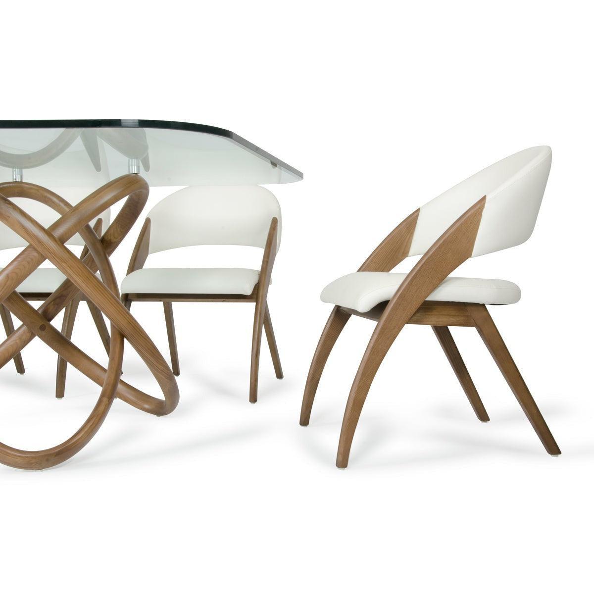 HomeRoots 31" Walnut Wood And Cream Leatherette Dining Chair