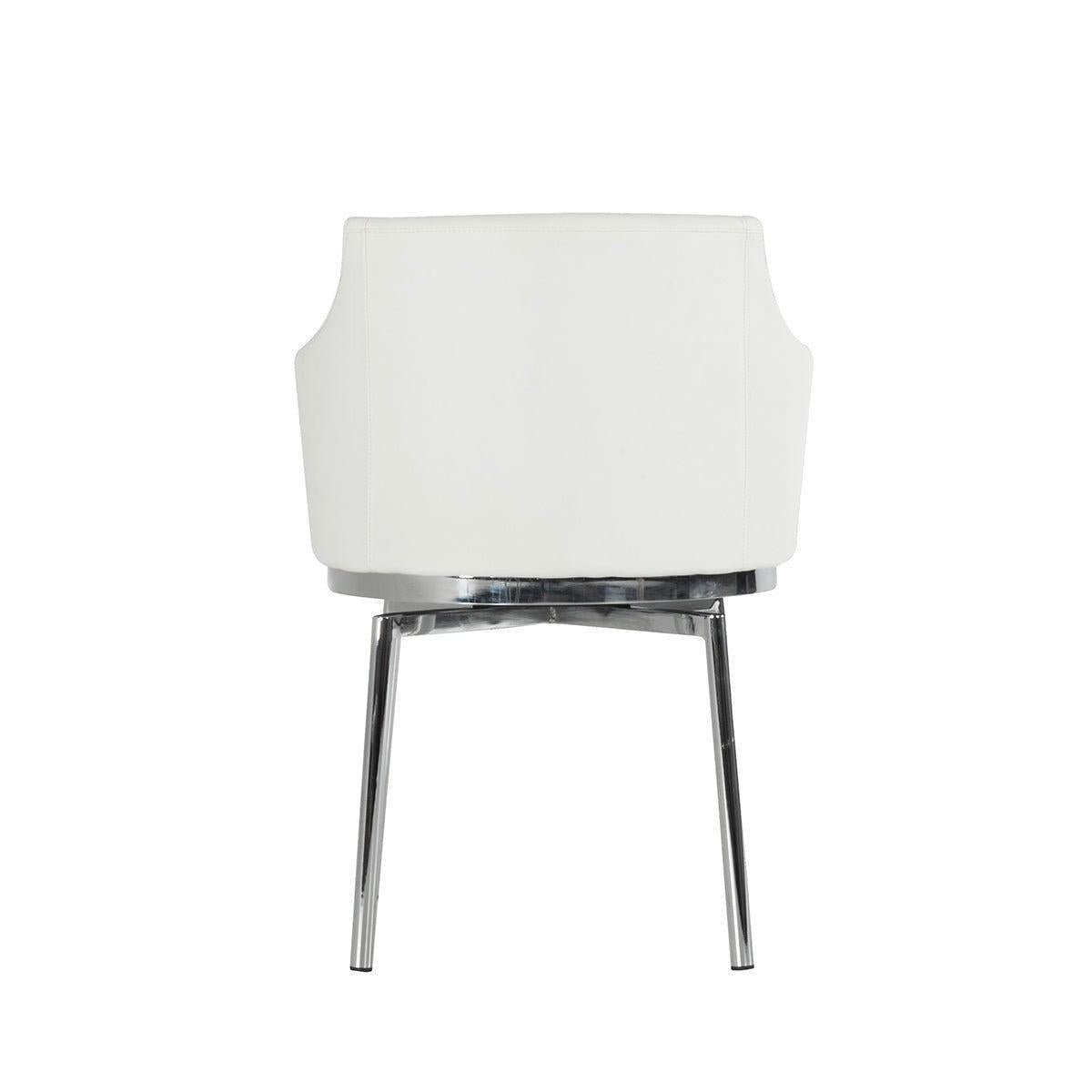 HomeRoots 32" Leatherette And Steel Dining Chair In White