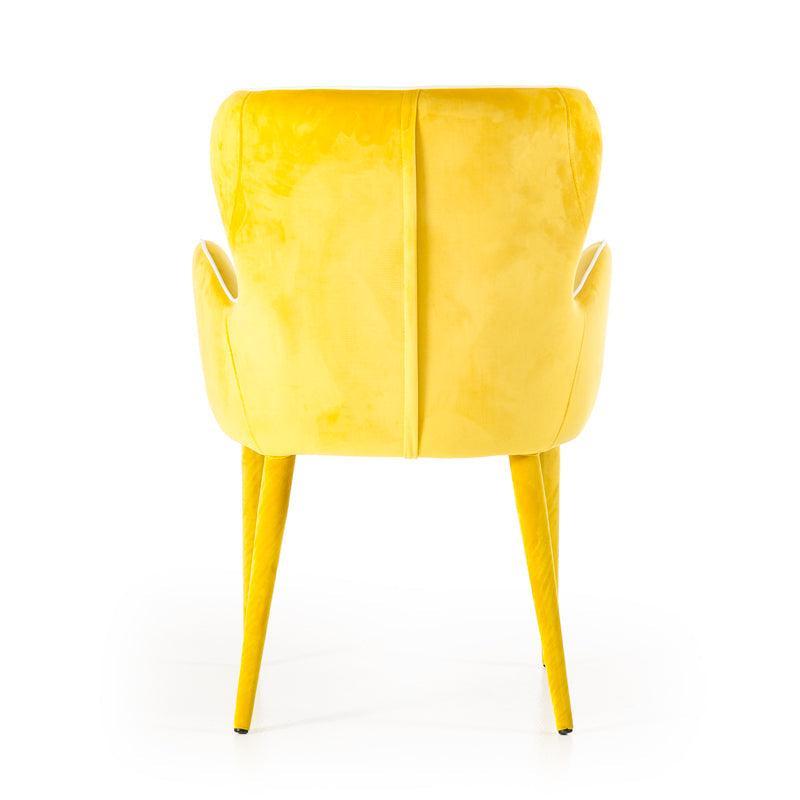 HomeRoots 33" Fabric And Metal Dining Chair In Yellow