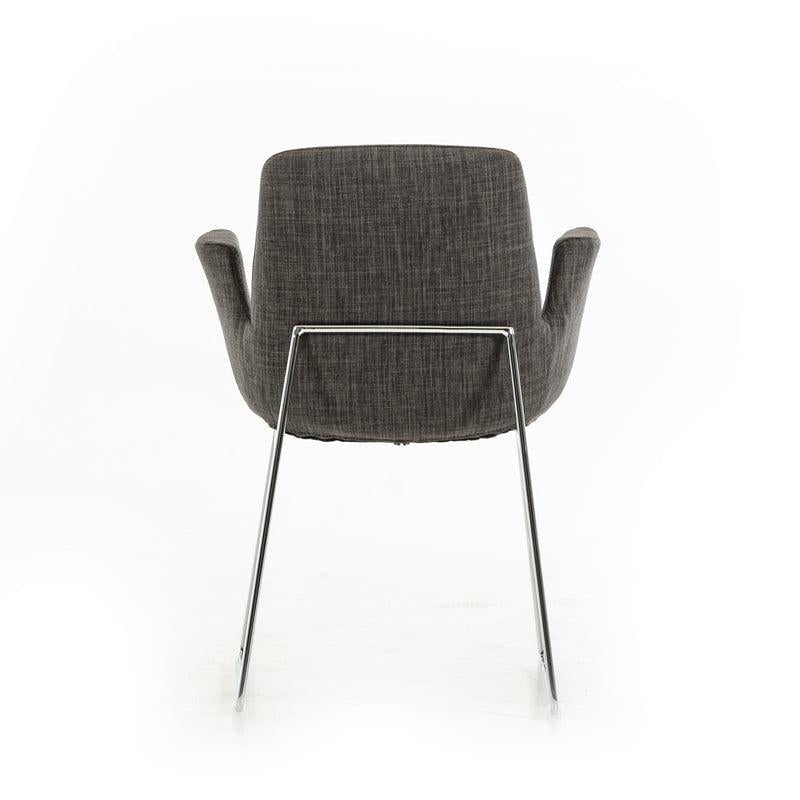 HomeRoots 33" Fabric Polyester And Metal Dining Chair In Grey