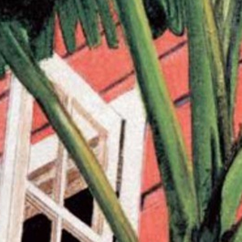 HomeRoots 34" Coastal Green Tropical Leaves Giclee Wrap Canvas Wall Art