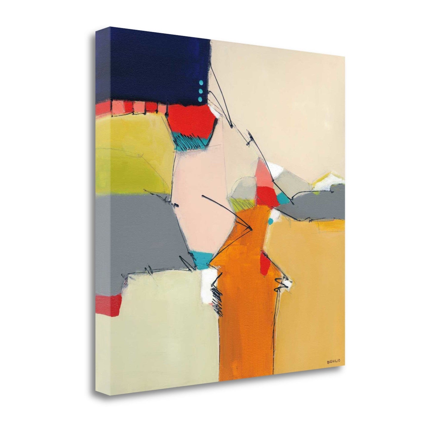 HomeRoots 35" Contemporary and Colorful Coastal Print on Gallery Wrap Canvas Wall Art