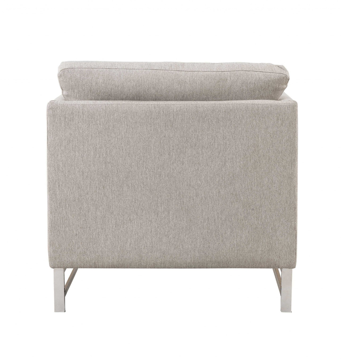 HomeRoots 35" x 38" x 36" Linen Upholstery Metal Leg Chair in Beige Finish