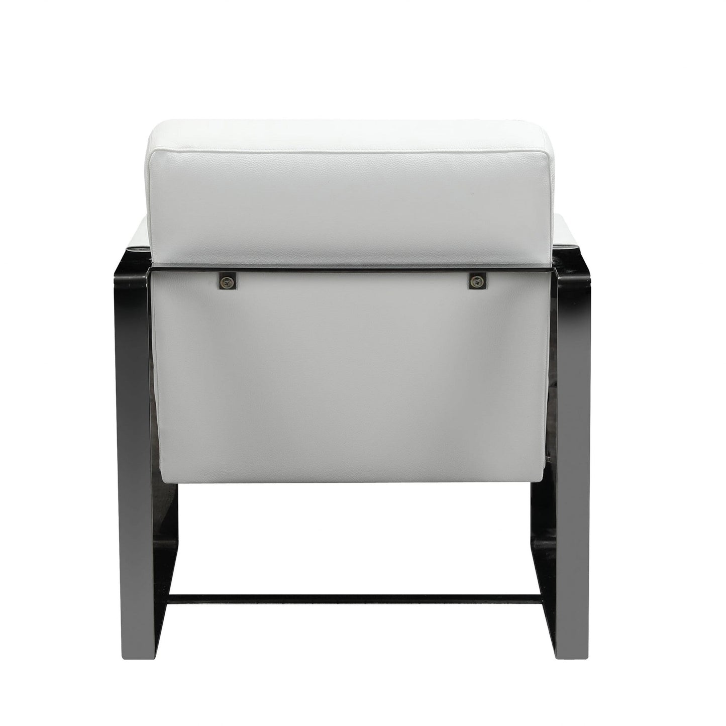HomeRoots 36" Fabric Arm Chair in White And Black Finish