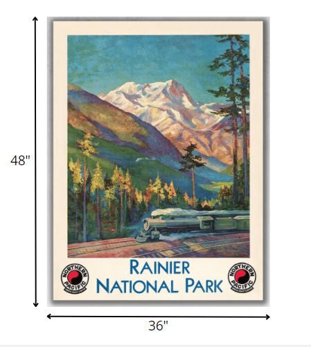 HomeRoots 36" x 48" Rainier National Park c1920s Vintage Travel Poster Wall Art