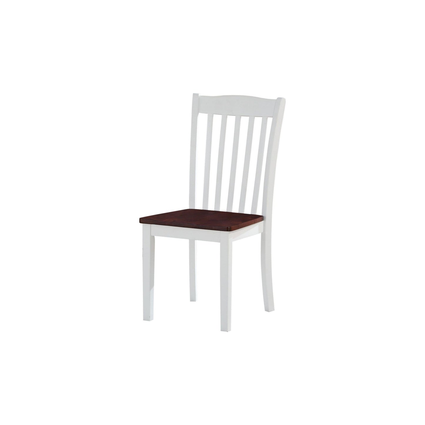 HomeRoots 36" x 48" x 30" 5-Piece Wood Dining Set in White and Walnut Finish