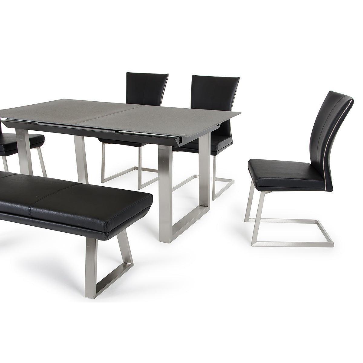 HomeRoots 38" Black Leatherette And Steel Dining Chairs, Set of 2