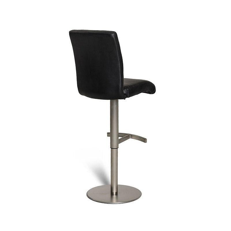 HomeRoots 38" Eco Leather And Steel Bar Stool In Black
