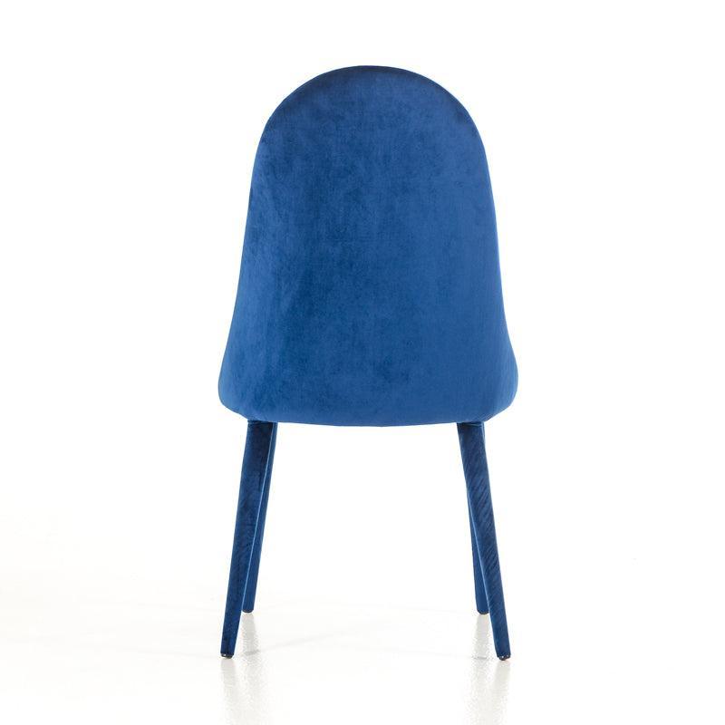 HomeRoots 38" Fabric And Metal Dining Chair In Blue And White