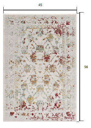 HomeRoots 4' x 6' Gray and Beige Distressed Ornate Area Rug