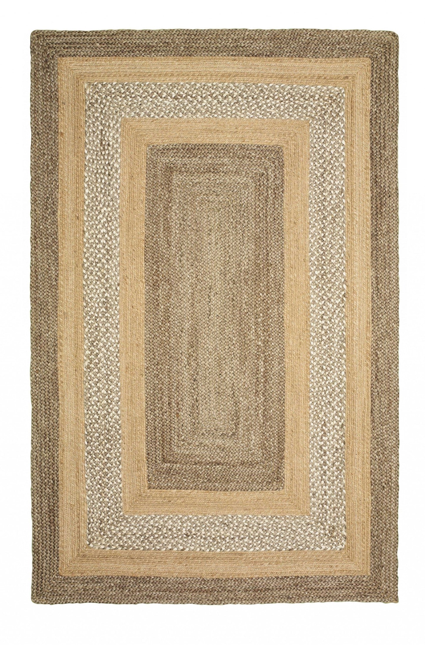 HomeRoots 4' x 6' Tan and Beige Bordered Area Rug
