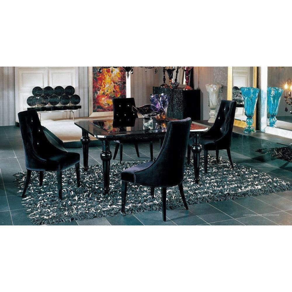 HomeRoots 40" Black Velour Fabric And Wood Dining Chairs In Set Of Two