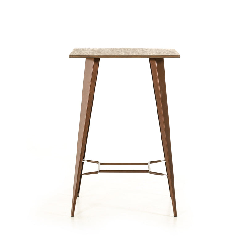 HomeRoots 41" Copper and Wood Bar Table