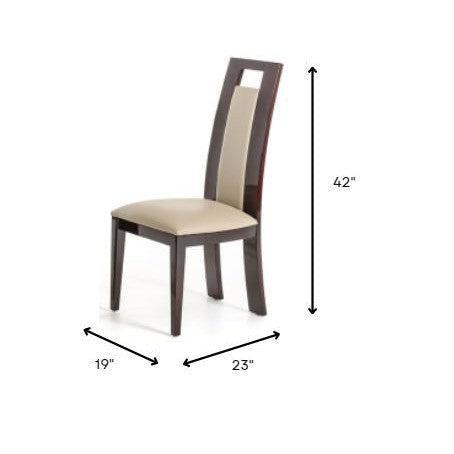 HomeRoots 42" Leatherette And Wood Dining Chair, Set of 2