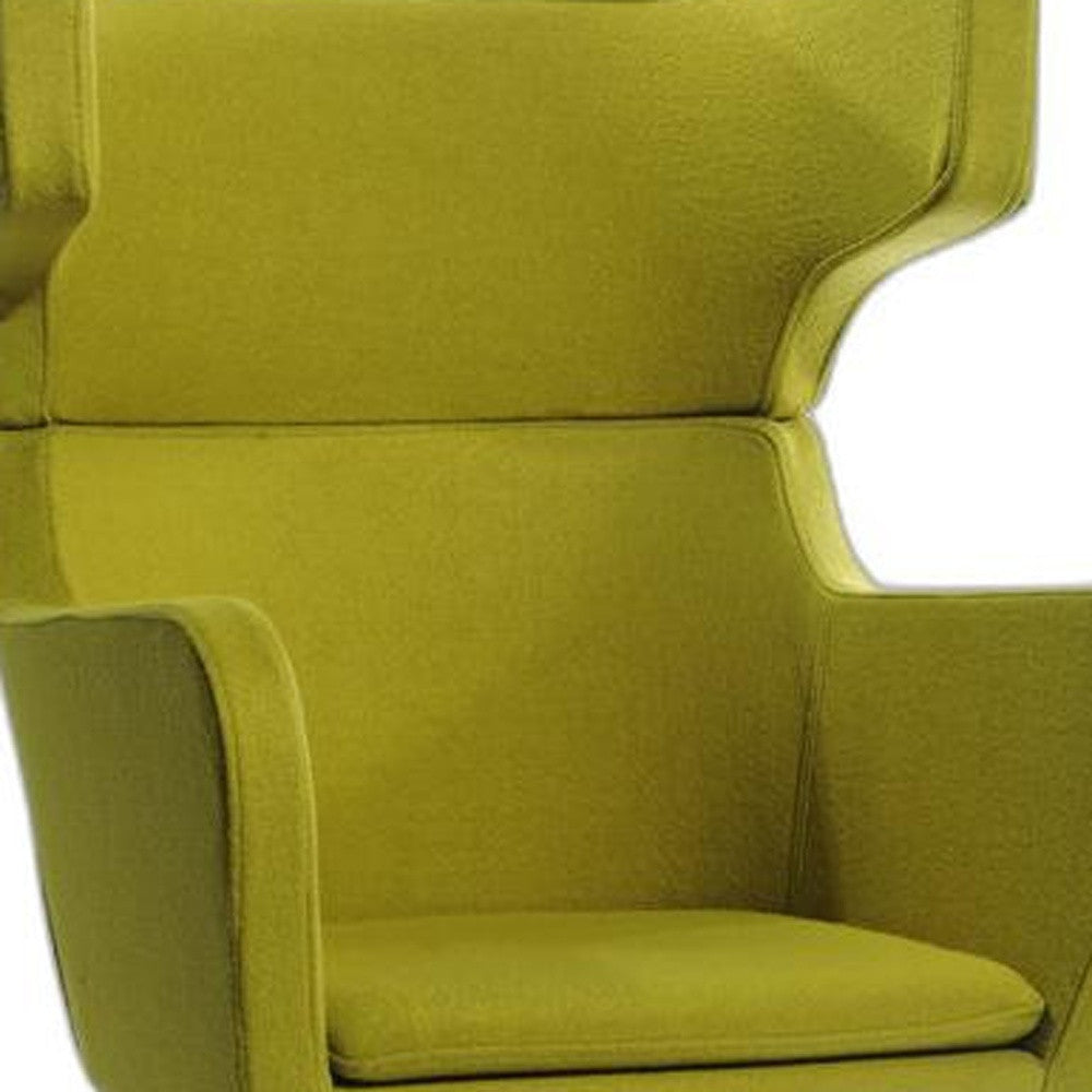 HomeRoots 43" Fabric Wool and Polyester Lounge Chair in Green Finish