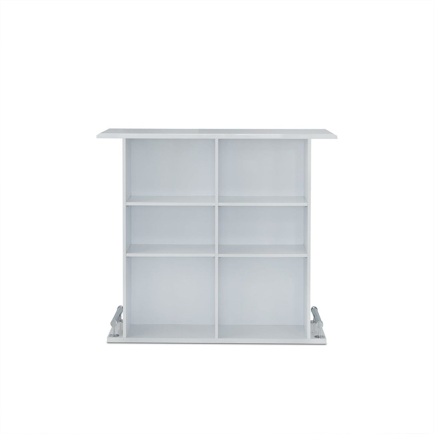 HomeRoots 47' x 16' x 41' White High Gloss Mdf Bar Table