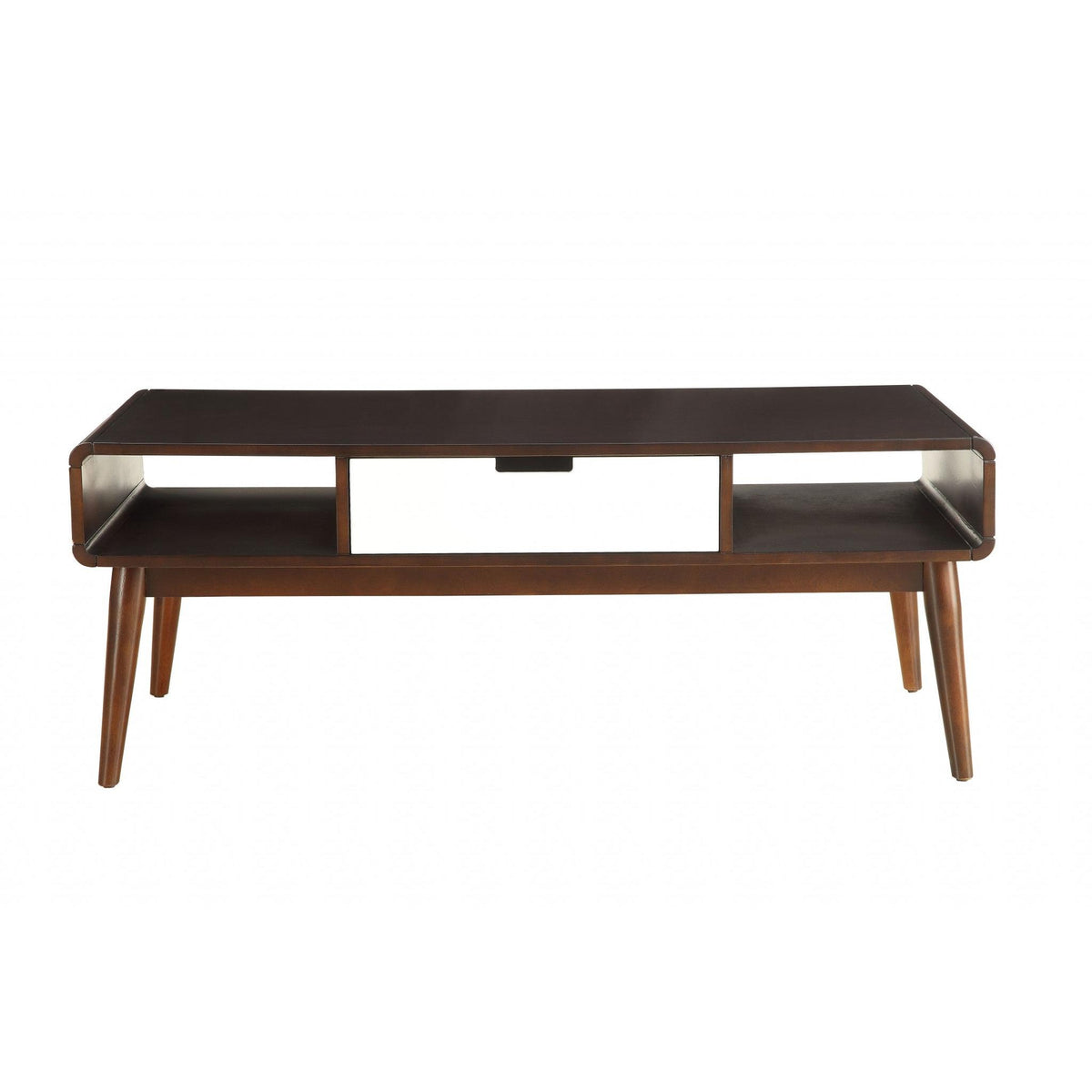 HomeRoots 47' x 24' x 18' Walnut And White Coffee Table