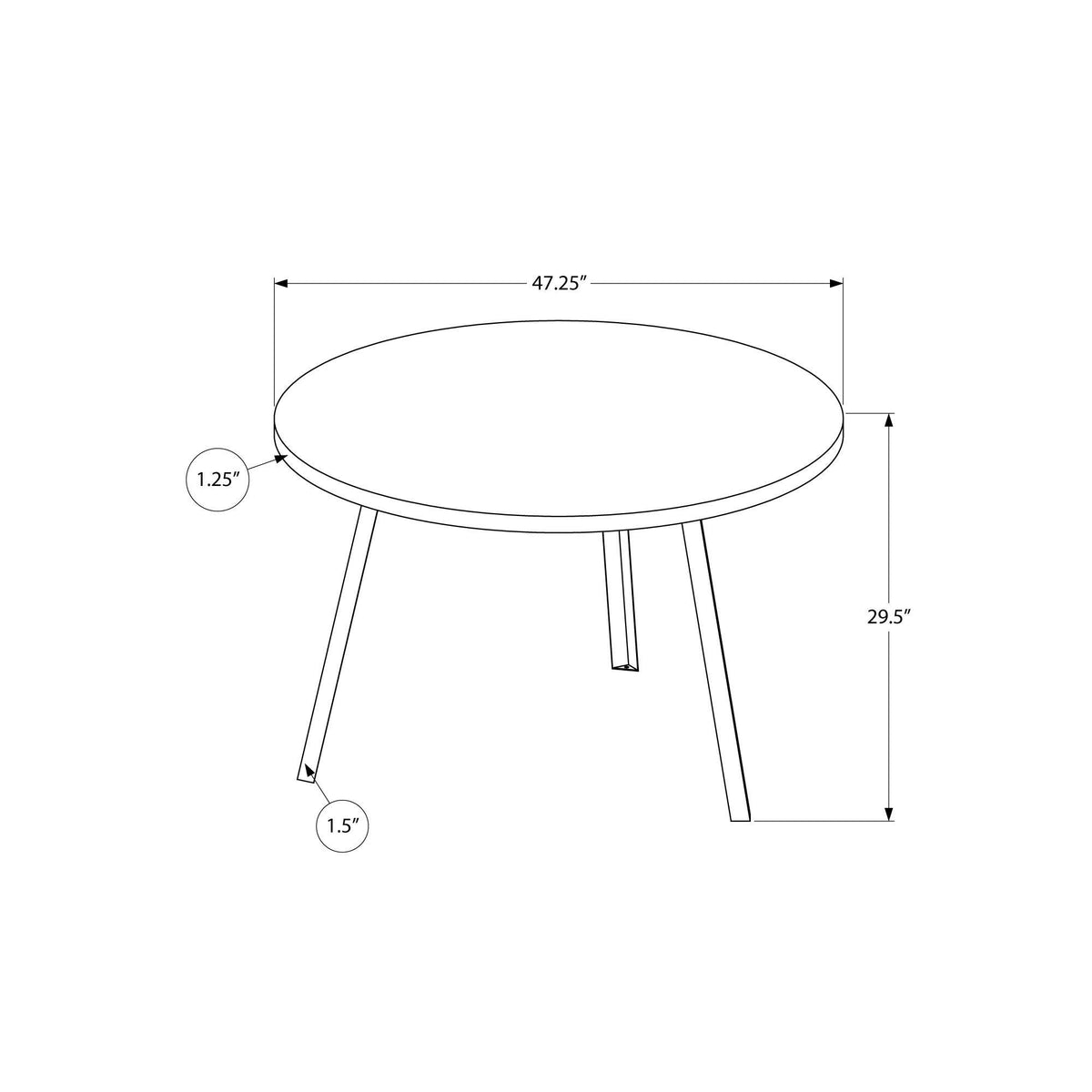 HomeRoots 48" Round Dining Room Table With Black Reclaimed Wood And Black Metal