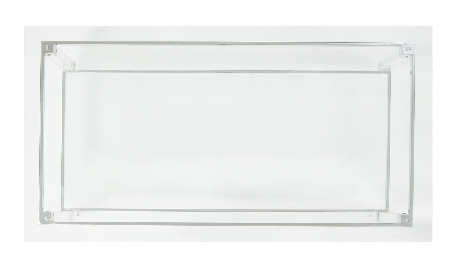 HomeRoots 48" x 26" x 18" Clear Acrylic And Clear Glass Coffee Table With Chrome Finish