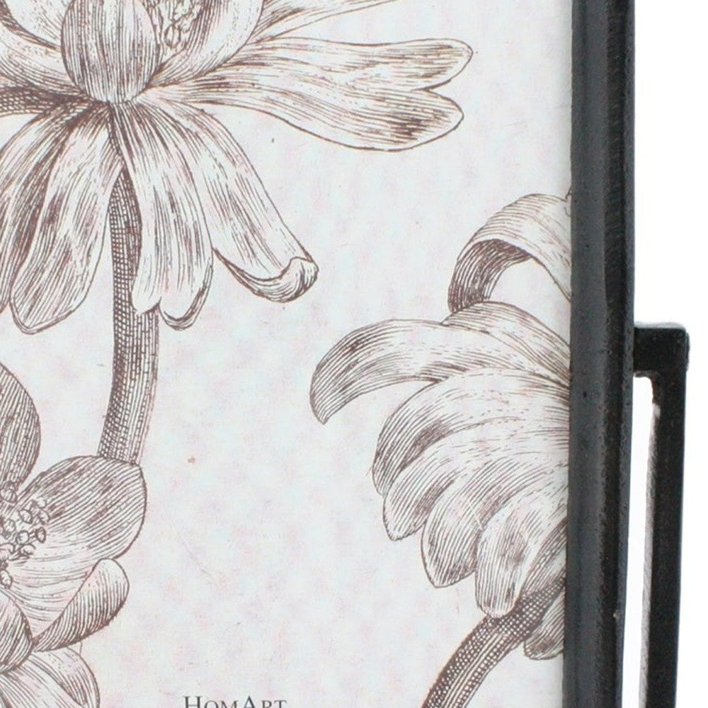 HomeRoots 5 x 7 Black Metal Vertical Pedestal Frame