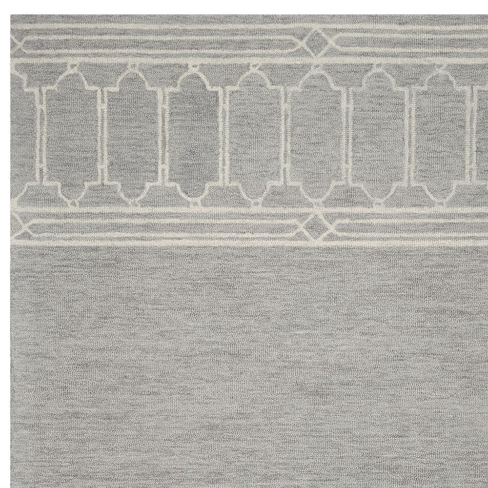 HomeRoots 5' x 7' Grey Geometric Pattern Wool Indoor Area Rug