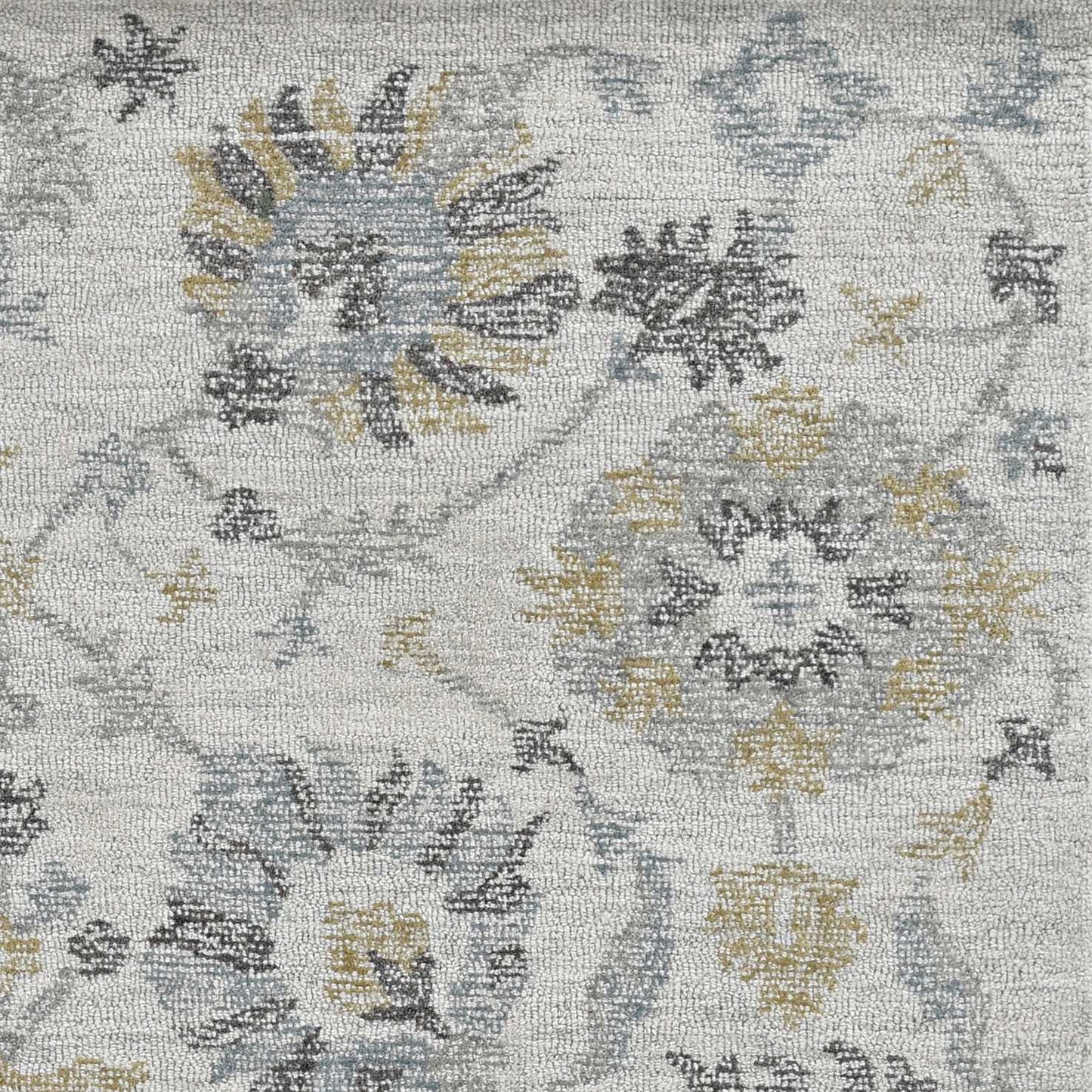 HomeRoots 5' x 7' Ivory Hand Tufted Space Dyed Floral Traditional Indoor Area Rug