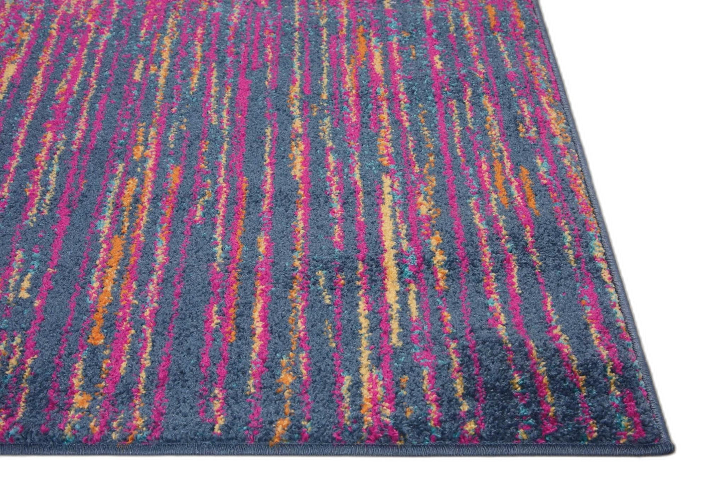 HomeRoots 5’ x 7’ Rainbow Abstract Striations Area Rug