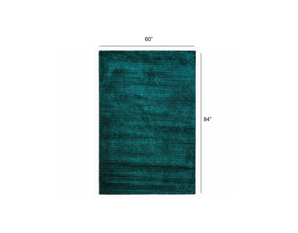 HomeRoots 5' x 7' Teal Modern Shimmery Area Rug
