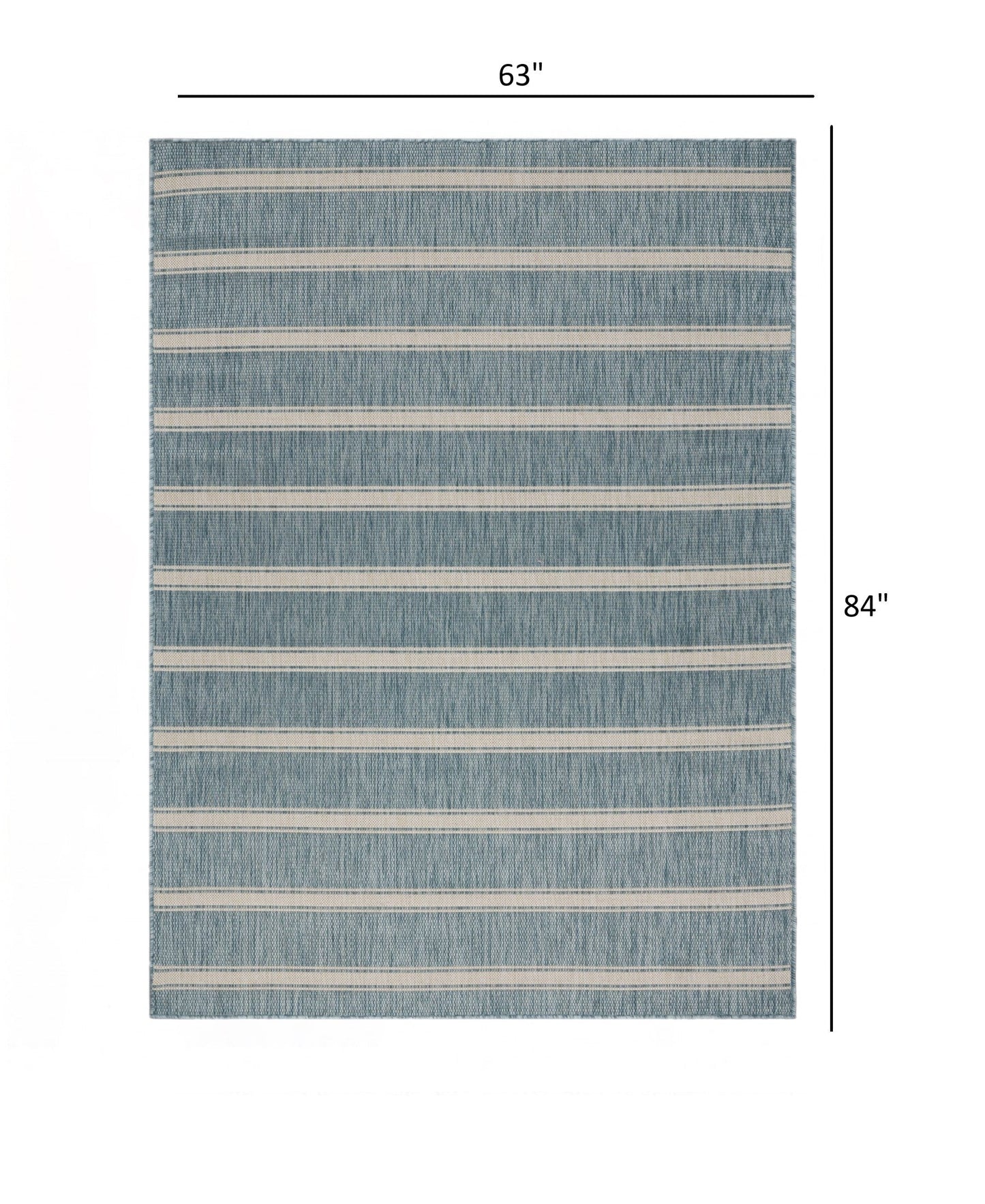 HomeRoots 5' x 7' Teal Striped Indoor Outdoor Area Rug