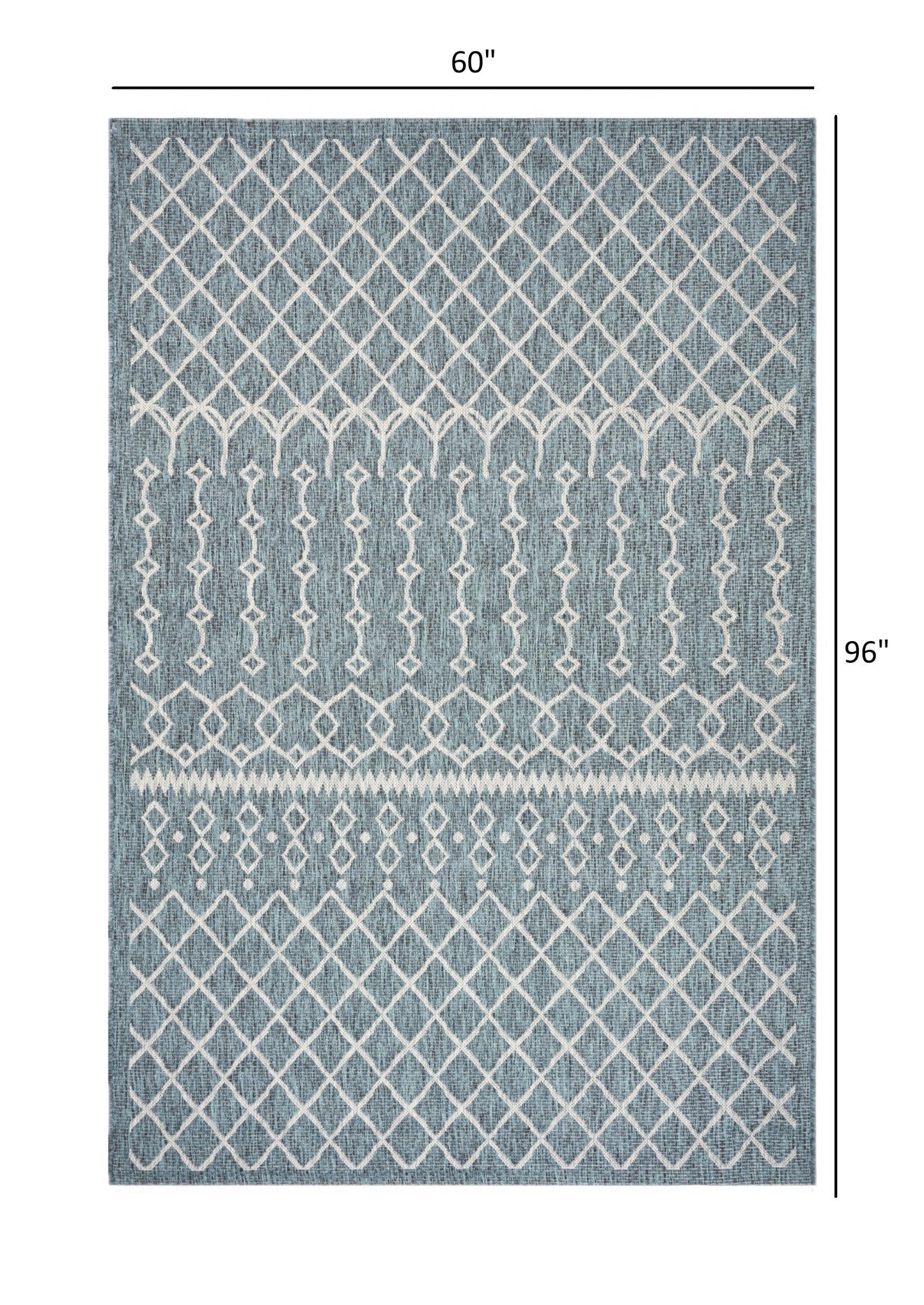 HomeRoots 5’ x 8’ Blue Array Indoor Outdoor Area Rug