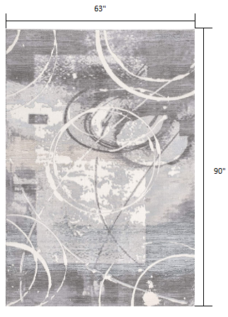 HomeRoots 5' x 8' Gray Abstract Splatter Area Rug