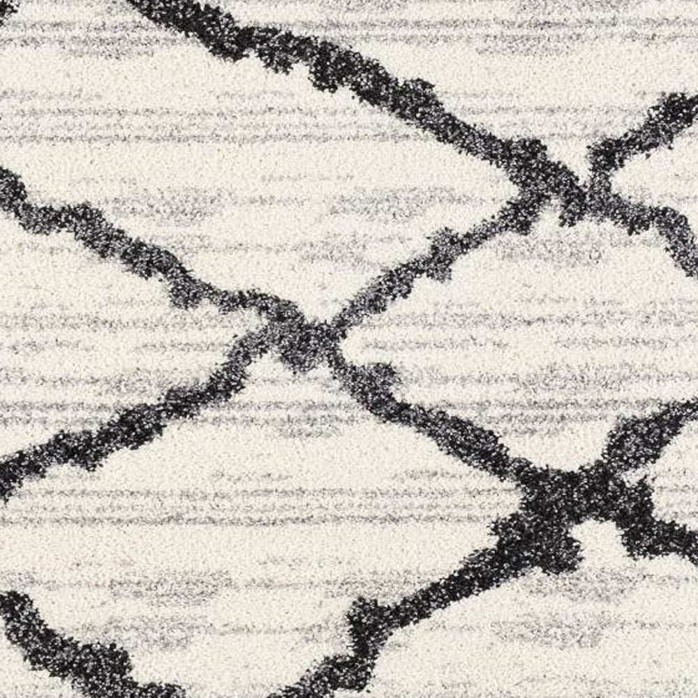 HomeRoots 5' x 8' Gray and Black Modern Abstract Area Rug