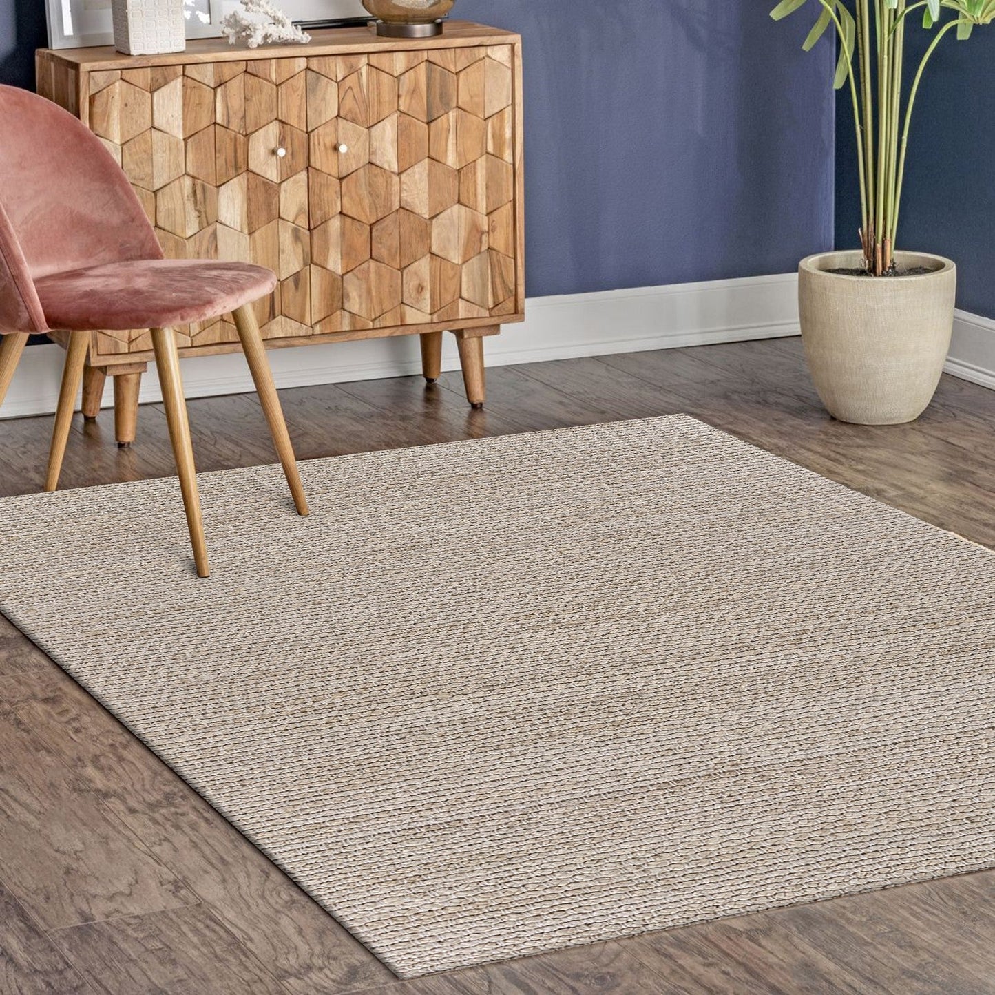 HomeRoots 5' x 8' Natural Bleached Contemporary Area Rug