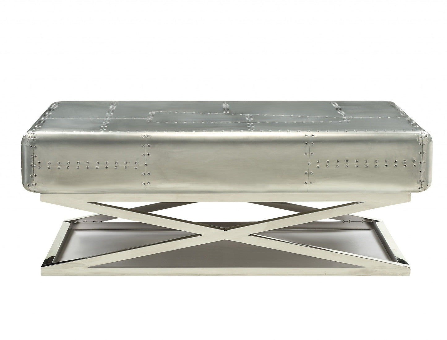 HomeRoots 51' x 33' x 19' Aluminum Coffee Table