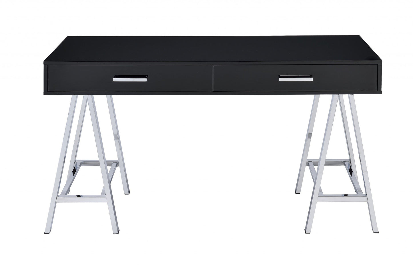 HomeRoots 54" Black and Silver Desk