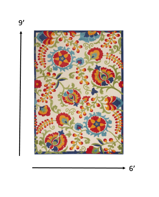HomeRoots 6' x 9' Mediterra Indoor Outdoor Area Rug