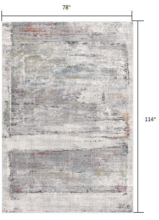 HomeRoots 7' x 10' Gray Abstract Irregular Blocks Area Rug