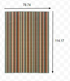 HomeRoots 7' x 10' Green and Brown Striped Indoor Outdoor Area Rug