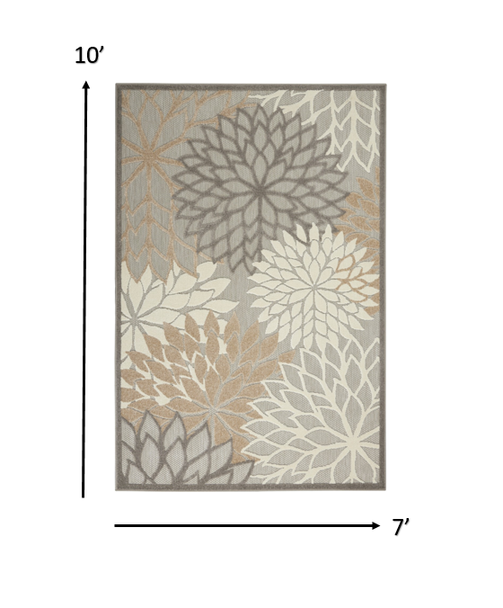 HomeRoots 7' x 10' Natural and Gray Indoor Outdoor Area Rug
