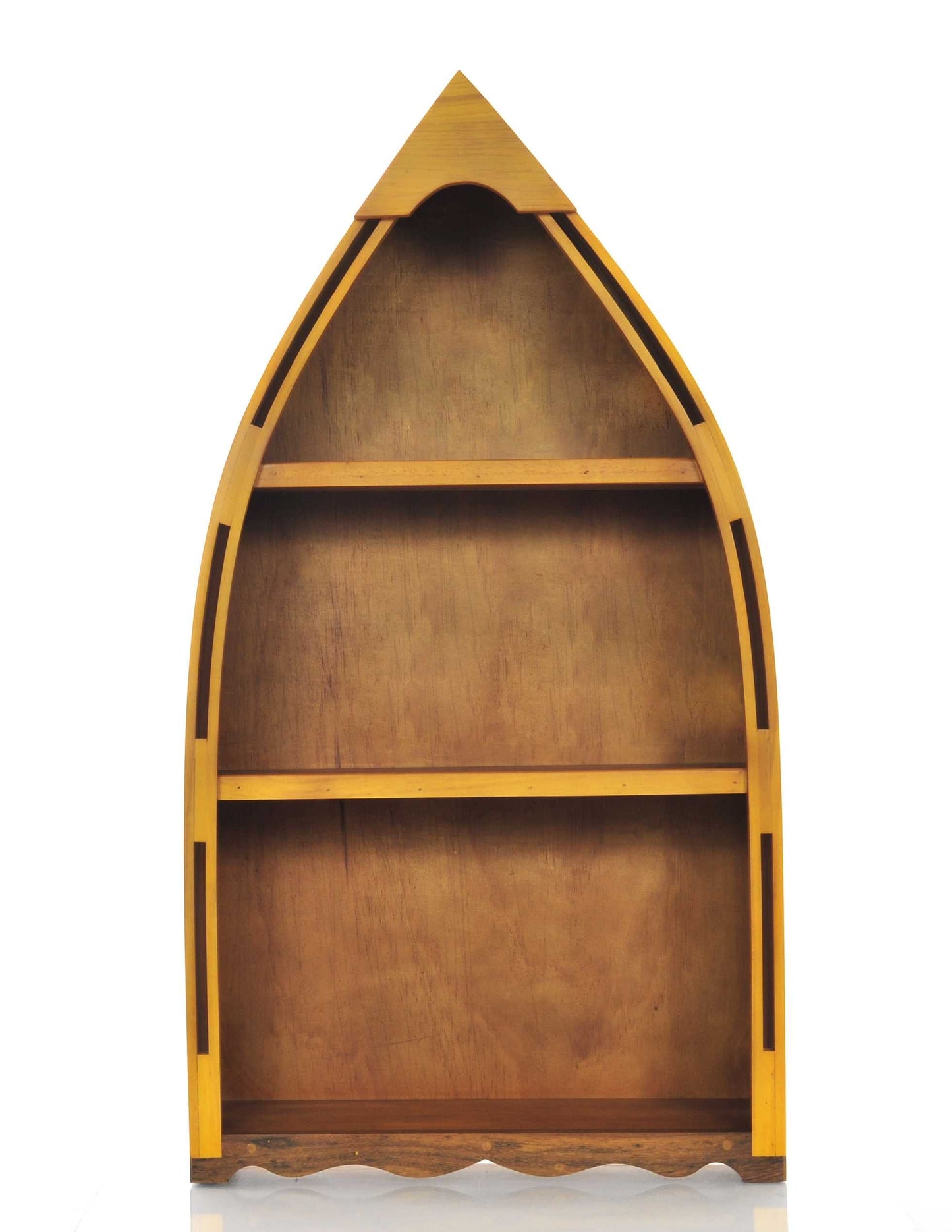 HomeRoots 7" x 18.5" x 34.3" Wooden Canoe Book Shelf Small