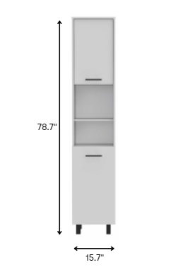 HomeRoots 78" Modern Sleek And Tall Pantry Cabinet in White Finish