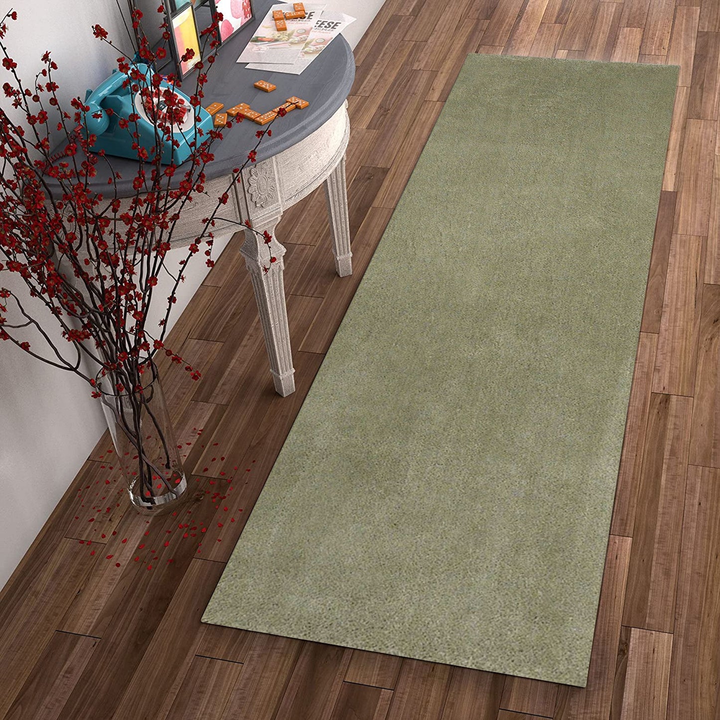 HomeRoots 8' Sage Plain Runner Rug