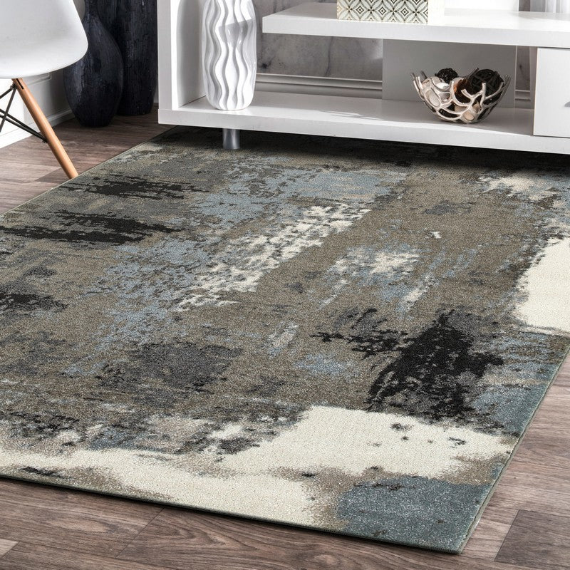 HomeRoots 8' x 10' Gray Abstract Smudge Area Rug