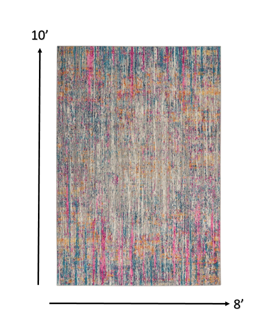 HomeRoots 8' x 10' Ivory Abstract Striations Area Rug