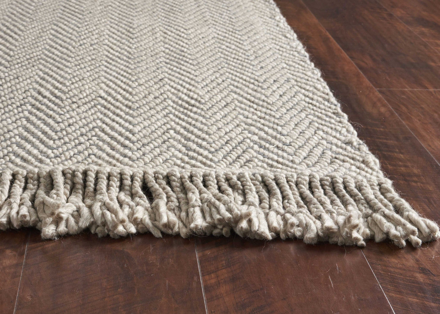 HomeRoots 8' x 10' Oatmeal Beige Hand Woven Herringbone Indoor Area Rug