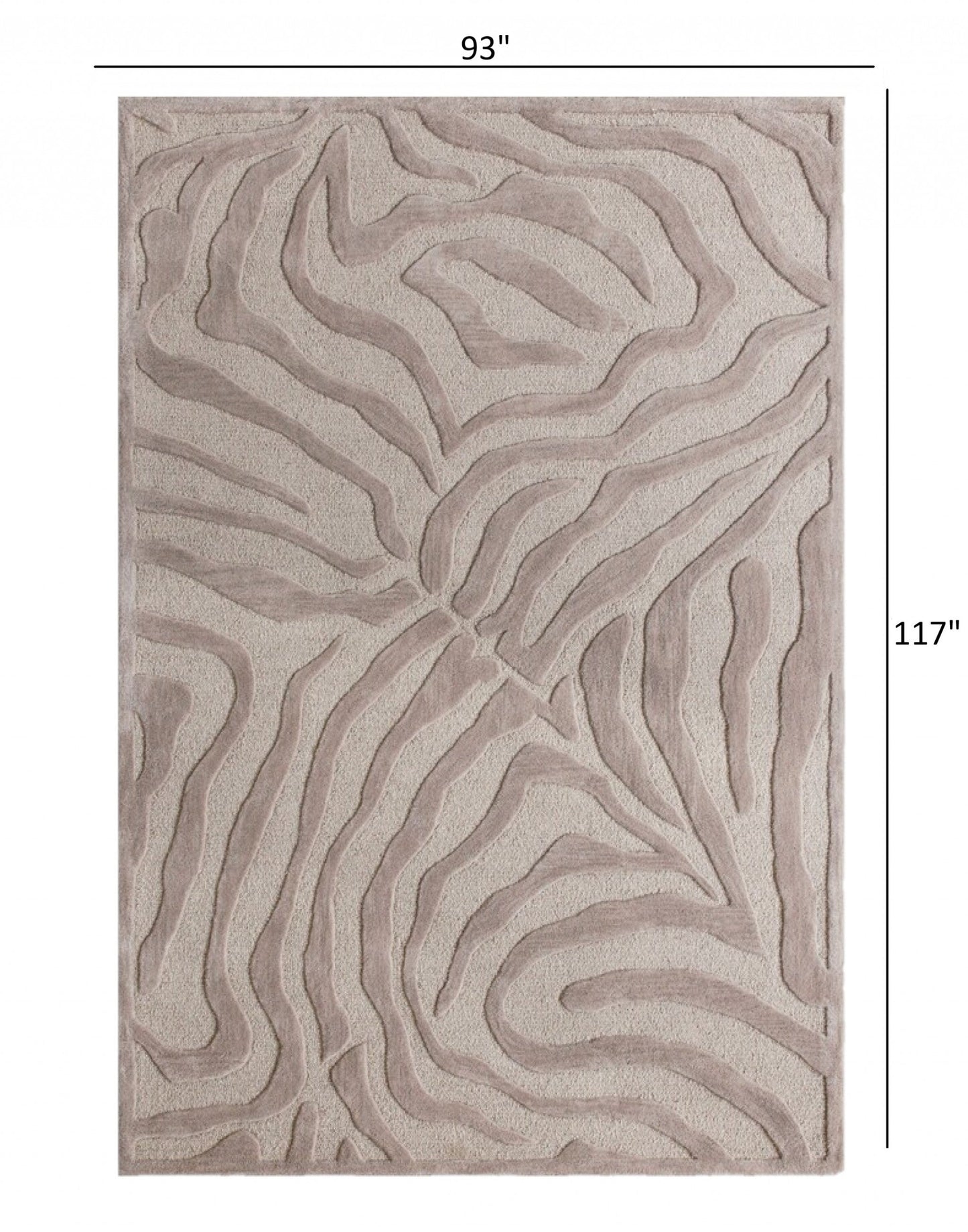 HomeRoots 8' x 10' Taupe Zebra Pattern Area Rug