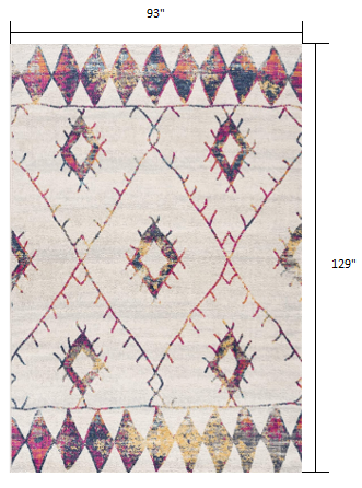HomeRoots 8' x 11' White Berber Pattern Area Rug