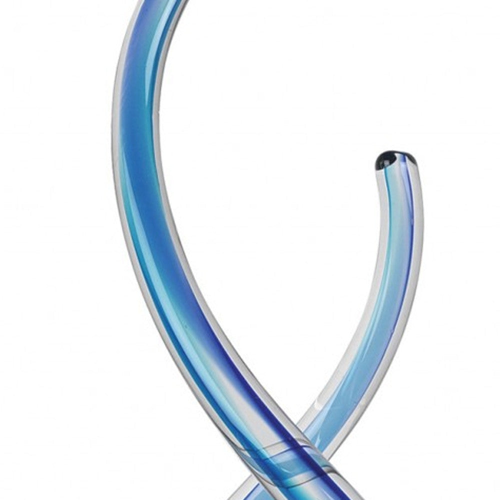 HomeRoots 9 Blue Art Glass Centerpiece