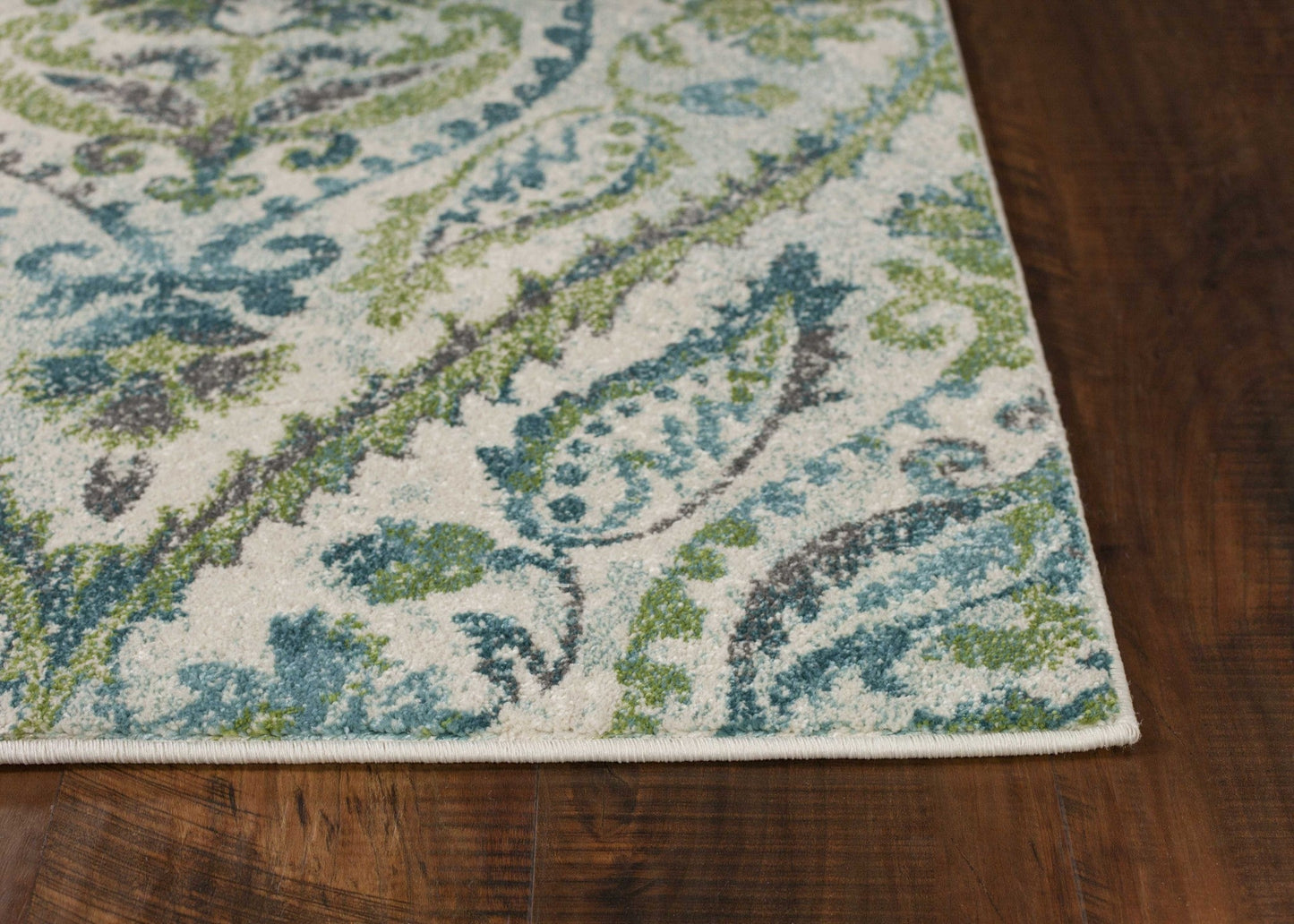 HomeRoots 9' x 13' Polypropylene Ivory or Teal Area Rug